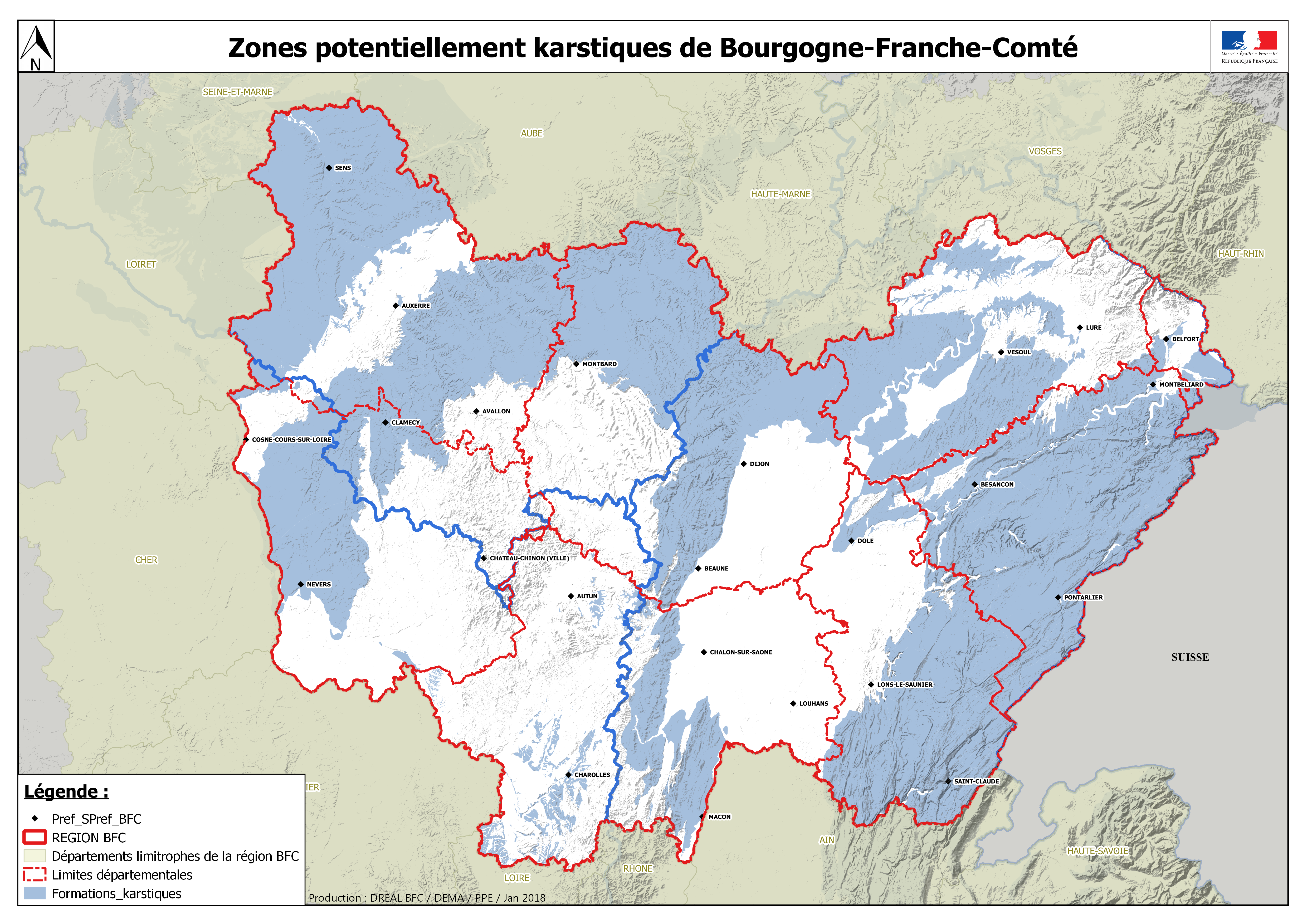 Formations karstiques en Bourgogne-Franche-Comté