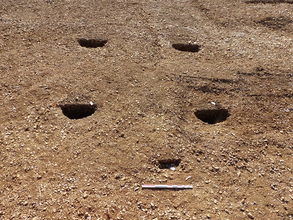 Fig. 04. Vue générale d'un grenier surélevé sur quatre poteaux au lieu-dit « Les Beauvoirs » © B. Defert, Inrap
