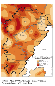 Taux de ménages exposés à la vulnérabilité énergétique pour le logement ou les déplacements