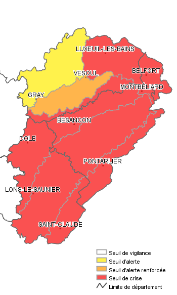 carte sécheresse FC semaine 42